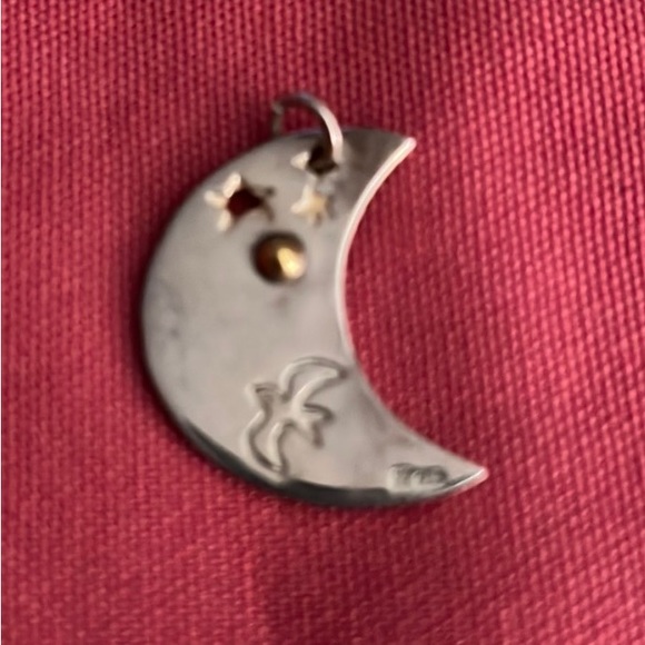 Sterling Silver Crescent Moon charm - Picture 3 of 4